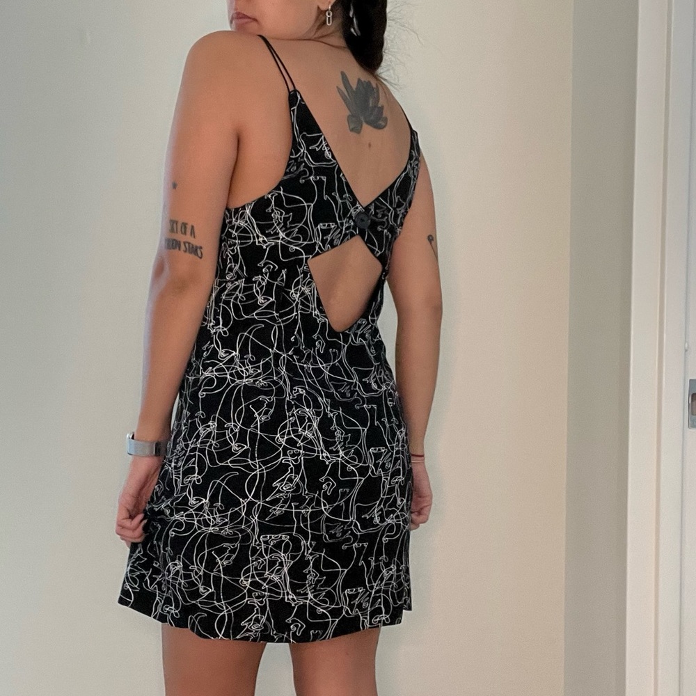 UO • Black & White Patterned Halter Dress Exposed. Size small. Great condition